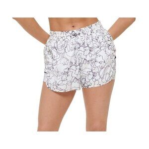 DKNY Womens Black & White Printed Ruched Shorts Size L New With Tags